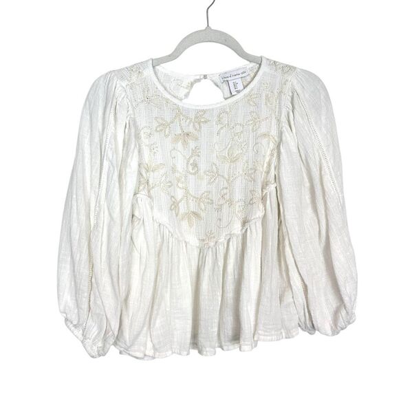 House of Harlow 1960 Tops - House of Harlow 1960 Blouse Small White Embroidered Floral Babydoll Peasant